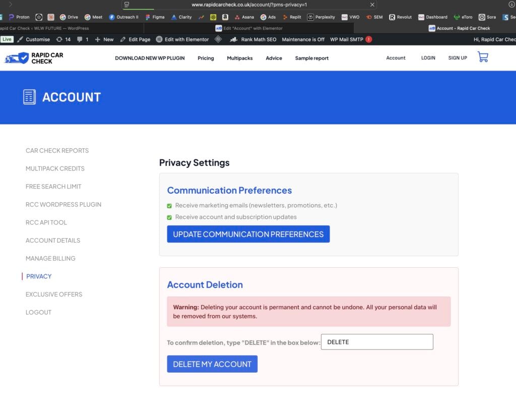 Rapid Car Check Wordpress plugin - Developer API Tool for UK Car and Vehicle Checks 9 rapid car check screens 1