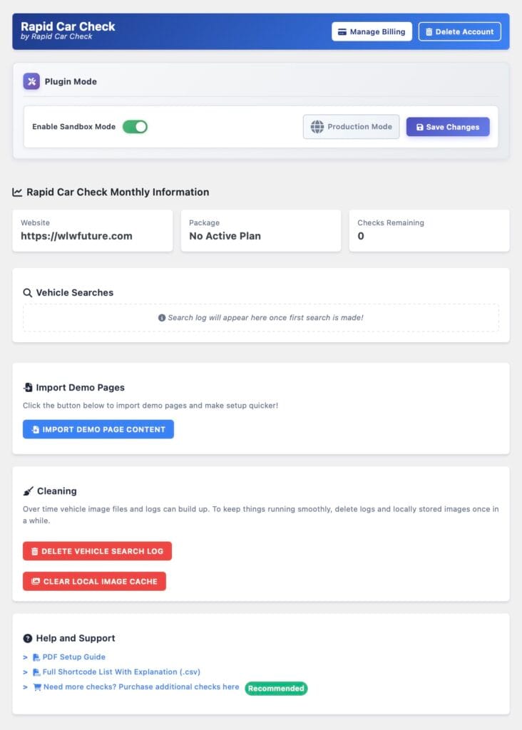 Rapid Car Check Wordpress plugin - Developer API Tool for UK Car and Vehicle Checks 8 rapid car check screens 2
