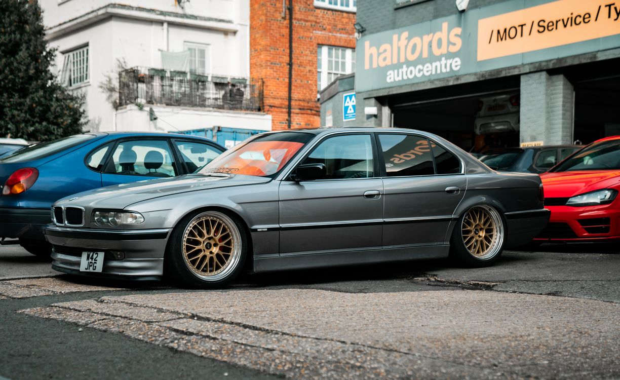 Car parked outside a vehicle servicing centre in Southampton, England